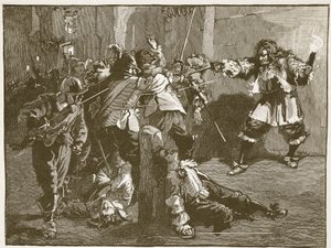 De aanval op John Coventry, illustratie uit Cassells Illustrated History of England door English School