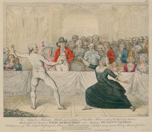De Aanval, of Schermwedstrijd tussen Mademoiselle La Chevaliere DEon de Beaumont en Monsieur De Saint George