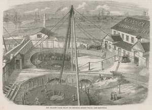 De Atlantische Kabel, klaar voor verzending, Moden Wharf, East Greenwich door English School