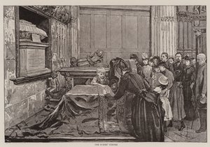 De babyhoek (litho) door English School