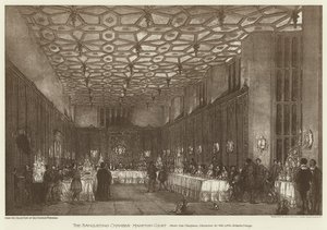 De Banketzaal, Hampton Court (litho)