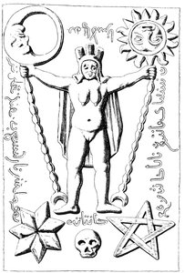 De Baphomet van de Tempeliers, illustratie van een stenen kist gevonden in Essarois (Bourgondië) door English School