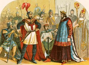 De baronnen wonen het parlement bij, bijeengeroepen door Hendrik III door English School