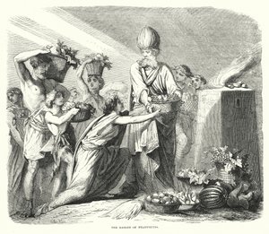 De mand met eerstelingen (gravure) door English School