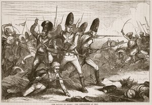De Slag bij Arass: de Grenadiers in het nauw, illustratie uit Cassells Geïllustreerde Geschiedenis van India door James Grant, uitgegeven 1879 door English School