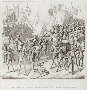 De Slag bij Crecy, met het Kasteel van Broc in de Verte door English School