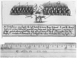 De slag bij Tewkesbury tussen koning Edward IV en prins Edward in 1471