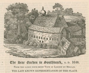 De Bear Garden in Southwark, AD 1648 door English School