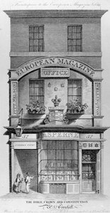 De Bijbel, Kroon en Grondwet, Cornhill, Londen (gravure)