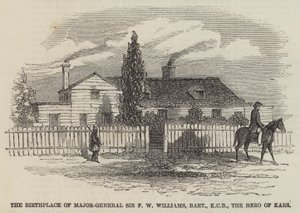 De Geboorteplaats van Generaal-majoor Sir F W Williams, Baronet, KCB, de Held van Kars door English School