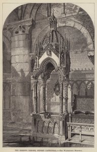 De bisschopstroon, Oxford Cathedral, het Wilberforce Memorial door English School