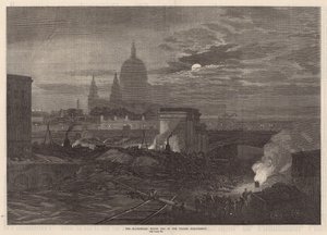 Het Blackfriars Bridge einde van de Thames Embankment door English School