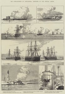 Het Bombardement van Alexandrië (gravure)