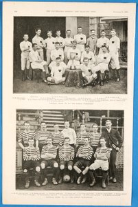 De Bombay Gymkhanas en The London Caledonians, voetbalteams in The Illustrated Sporting and Dramatic News, 21 november 1891 door English School