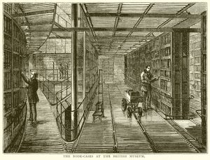 De Boekenkasten in het British Museum door English School