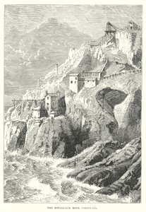 De Botallackmijn, Cornwall (gravure) door English School