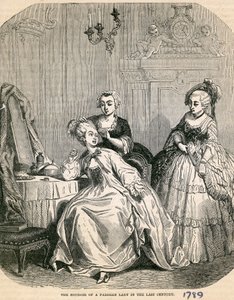 Het Boudoir van een Parijse Dame in de Laatste Eeuw, 1789 door English School