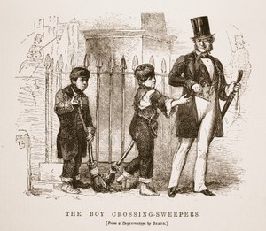 De jongen-oversteekvegers, van de daguerreotypie door Richard Beard, illustratie uit London Labour and London Poor door Henry Mayhew, uitgegeven 1862 door English School