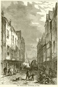 The Bridge-Foot, Southwark, in 1810 door English School