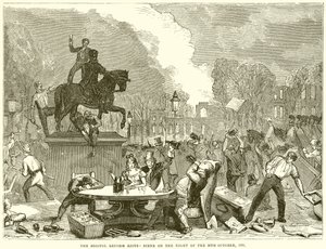 De Bristol Reform Riots-scène in de nacht van 30 oktober 1831