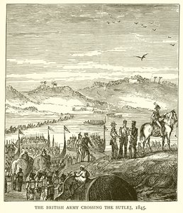 Het Britse leger steekt de Sutlej over, 1845 door English School