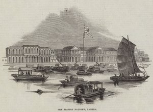 De Britse Fabriek, Canton (gravure) door English School