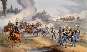 De Britse Koninklijke Artillerie bereidt zich voor op de strijd, 1835 door English School
