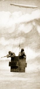 De kogelvrije kooi van de Zeppelin bommenwerper door English School
