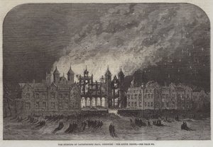 De Brand van Capesthorne Hall, Cheshire, de Zuidelijke Voorzijde door English School