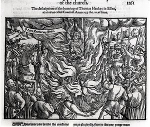 De verbranding van Thomas Haukes, 10 juni 1555, uit 