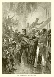 De brand van de Kent, 1825 door English School