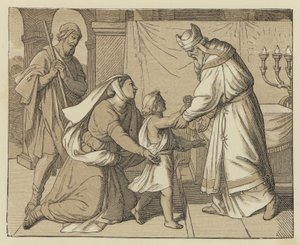 De roeping van Samuel (gravure) door English School