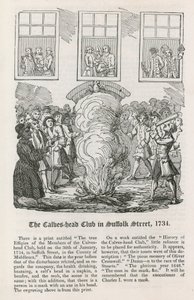 De Calves Head Club in Suffolk Street, 1734