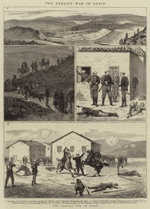 De Carlist oorlog in Spanje (gravure) door English School