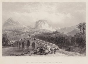 Het kasteel van Cassano, Calabrië (gravure)