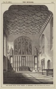 The Chapel Royal, Savoy, Strand, zoals gerestaureerd, Mr Sydney Smirke, RA, Architect (gravure) door English School