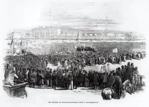 De Chartist Meeting op Kennington Common, april 1848 door English School