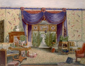 De Chinese kamer in Middleton Park, Oxfordshire, 1840