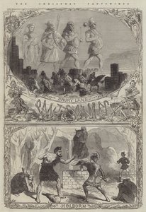De kerstpantomimes (gravure) door English School