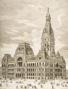 Het Stadhuis, Chicago, ca. 1870, uit 