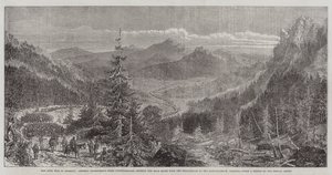 De burgeroorlog in Amerika, het korps van generaal Longstreet (Zuidelijken) steekt de Blue Ridge over van de Shenandoah naar de Rappahannock, Virginia door English School