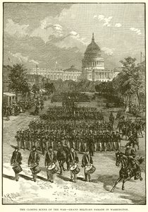 De slotscène van de oorlog - Grote militaire parade in Washington door English School