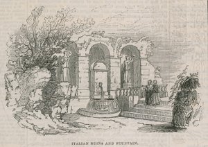Het Colosseum - Italiaanse ruïnes en fontein door English School