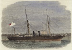 De Confederatie schroefstoomboot Rappahannock liggend aan de pier van Calais door English School