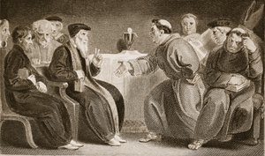 De convocatie in Oxford, illustratie uit David Humes The History of England, uitgegeven door R. Bowyer, Londen, 1812