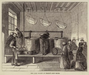 Het Soephuis van de Cork Society of Friends (gravure) door English School