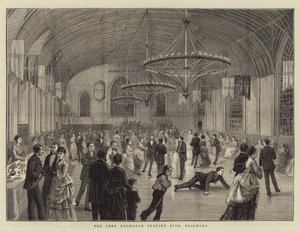 De Corn Exchange Schaatsbaan, Brighton (gravure) door English School