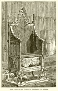 De kroningsstoel in Westminster Abbey