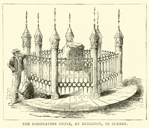De kroningssteen in Kingston, Surrey door English School