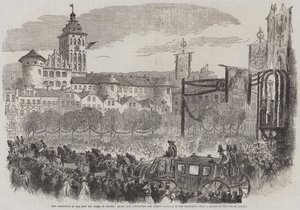 De Kroning van de Koning en Koningin van Pruisen, Intocht in Koningsberg, de Koets van de Koningin in de Processie door English School